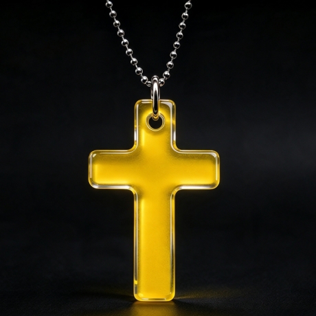 Thermochrom Kreuz-Amulett Rot-Orange-Gelb Temperatur-Farbwechsel 