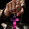 Thermochrom Kreuz-Amulett Purple-Pink TemperaturFarbwechsel 