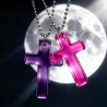 Thermochrom Kreuz-Amulett Purple-Pink TemperaturFarbwechsel 