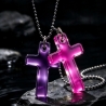 Thermochrom Kreuz-Amulett Purple-Pink TemperaturFarbwechsel 