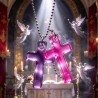 Thermochrom Kreuz-Amulett Purple-Pink TemperaturFarbwechsel 
