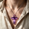 Glow Kreuz Amulett Violett leuchtender Anhänger Lumina Collection