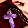 Glow Kreuz Amulett Violett leuchtender Anhänger Lumina Collection