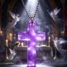 Glow Kreuz Amulett Violett leuchtender Anhänger Lumina Collection