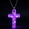 Glow Kreuz Amulett Violett leuchtender Anhänger Lumina Collection