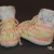 Babyschuhe gestrickt in weiß/gelb/rosa 10,0cm