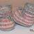 Babyschuhe gestrickt, grau/weiß/rosa 10,0cm
