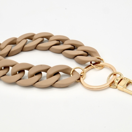 Schlüsselanhänger mit Karabiner Beige