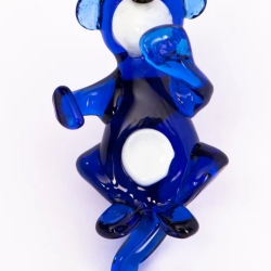 Handgearbeiteter Kristallglas-Magnet Affe bunt, 4 cm, neu