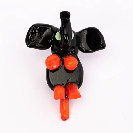 Handgearbeiteter Kristallglas-Magnet Elefant, bunt, 4 cm, neu