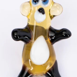 Handgearbeiteter Kristallglas-Magnet Bärchen, bunt, 4 cm, neu