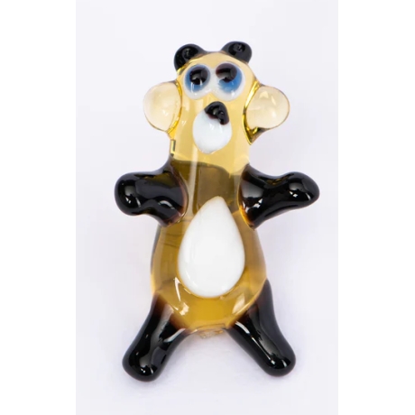 Handgearbeiteter Kristallglas-Magnet Bärchen, bunt, 4 cm, neu