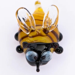 Handgearbeiteter Kristallglas-Magnet Biene, bunt, 4 cm, neu