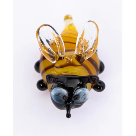 Handgearbeiteter Kristallglas-Magnet Biene, bunt, 4 cm, neu