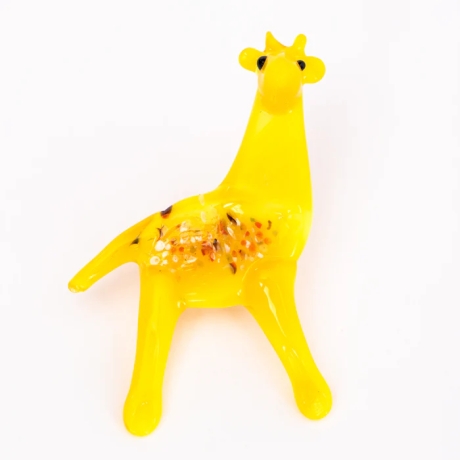 Handgearbeiteter Kristallglas-Magnet Giraffe, 4 cm, neu