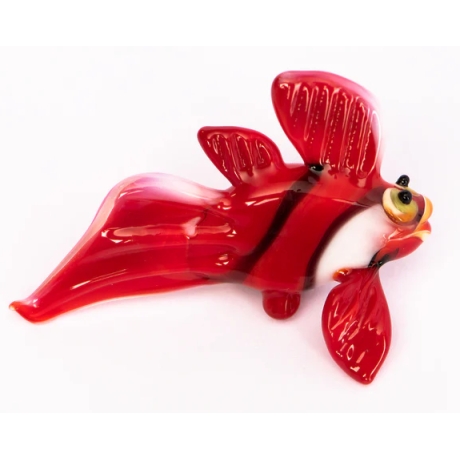 Handgearbeiteter Kristallglas-Magnet Karibikfisch, 4 cm, neu