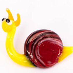 Handgearbeiteter Kristallglas-Magnet Schnecke, 4 cm, neu