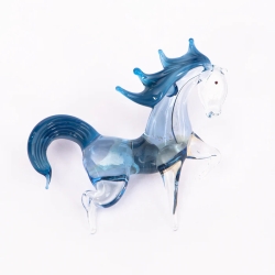 Handgearbeiteter Kristallglas-Magnet Pferd, 4 cm, neu