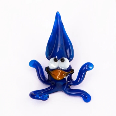 Handgearbeiteter Kristallglas-Magnet Octopus 4 cm, neu