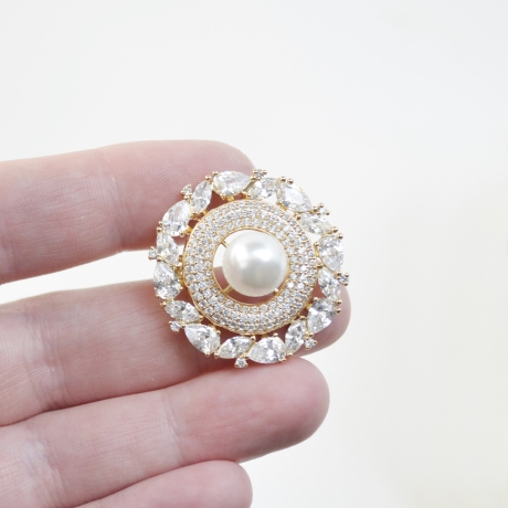 18K Vergoldete Broschen Edler Schmuck Für Frauen