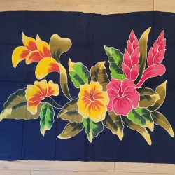 Wickelrock Blumen + Sarongschnalle, 115x165 cm, neu