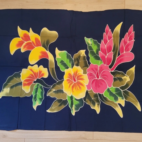 Wickelrock Blumen + Sarongschnalle, 115x165 cm, neu