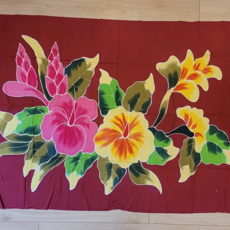Wickelrock Blumen + Sarongschnalle, 115x165 cm, neu