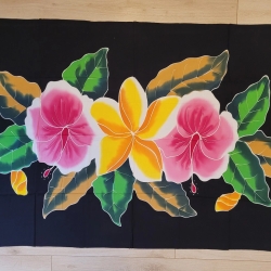 Wickelrock Blumen + Sarongschnalle, 115x165 cm, neu