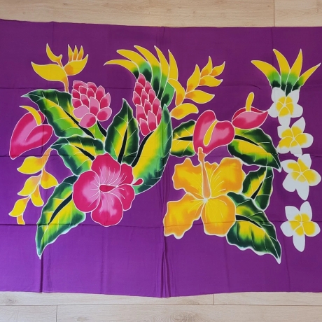Wickelrock Blumen + Sarongschnalle, 115x165 cm, neu