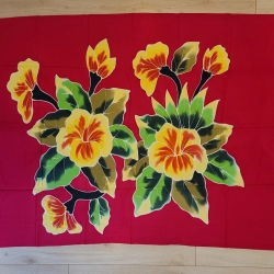 Wickelrock Blumen + Sarongschnalle, 115x165 cm, neu