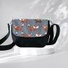 kleine Umhängetasche Damen/Clutch/Handtasche/Fuchs Motiv/grau