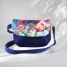 kleine Umhängetasche Damen-Jeanstasche-Blumenmuster-Clutch-gelb