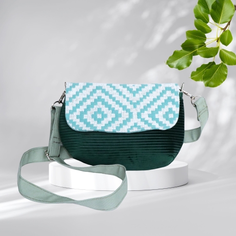 kleine Umhängetasche Damen/grüne Cord Tasche/Clutch/Handtasche