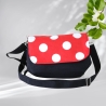 kleine Umhängetasche Damen/Clutch/Handtasche/Punkte/schwarz rot