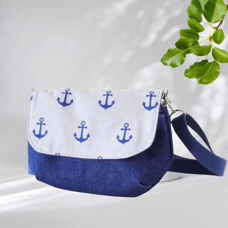 kleine Umhängetasche Damen/Clutch/Handtasche/maritim Anker Tasche