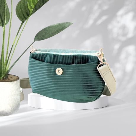 kleine Umhängetasche Damen/grüne Cord Tasche/Clutch/Handtasche
