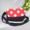 kleine Umhängetasche Damen/Clutch/Handtasche/Punkte/schwarz rot