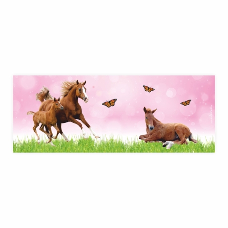 Stiftebecher Pferde rosa inkl.12 Dreikant Buntstiften