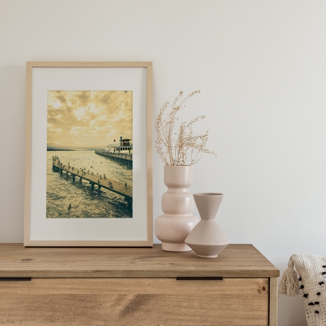 Fotografie Entensteg  FineArtDruck Vintage Look