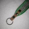 USB-Schlüsselanhänger Unikat grau grün Handarbeit 3x13cm robust