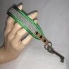 USB-Schlüsselanhänger Unikat grau grün Handarbeit 3x13cm robust