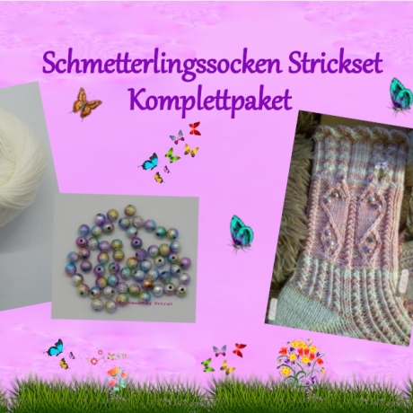 Wollset für Schmetterlingssocken aus 4-fädiger HighTwist, 100g