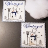 Stickdatei Schneemann ITH Untersetzer Mugrug 10x10cm