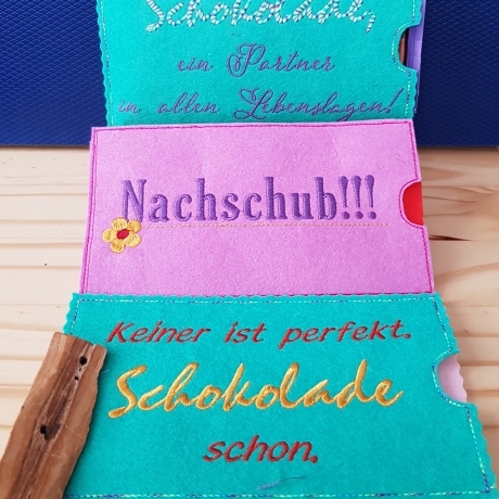 Stickdatei Schokohülle Sprüche Schokolade SET