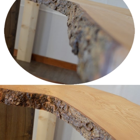 Schreibtisch aus Echtholz mit Baumkante!