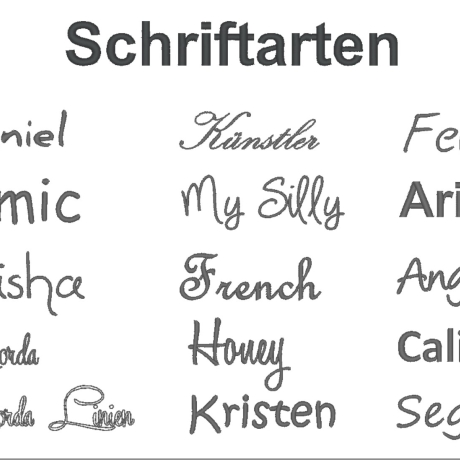 1 bis 4 Zeichen Namensstickerei Monogramm auf meinem Produkten !