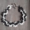 Armband aus Toho-Perlen, schwarz/weiß,  Unikat