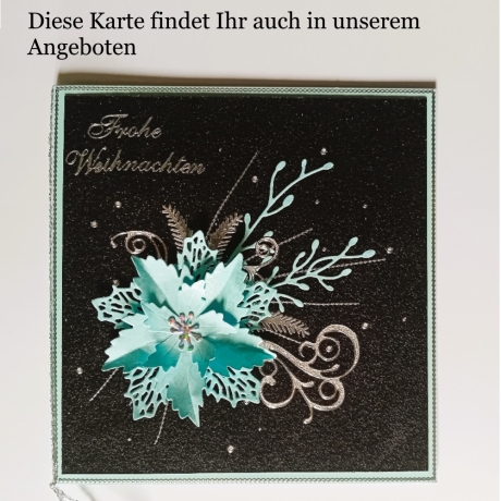 Weihnachtskarte frohe Weihnachten Festtags-Karte Blau-Silber 