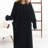 Oversize Strickmantel Strickjacke lang Cardigan Schwarz S-XL