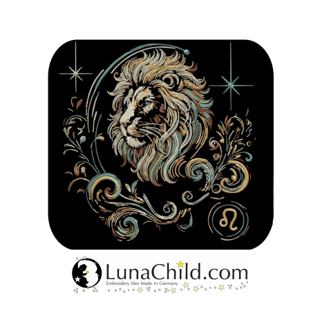 Neu Stickdatei Sternzeichen Löwe LunaChild Zodiak